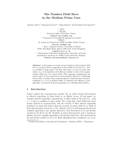 The Number Field Sieve in the Medium Prime Case