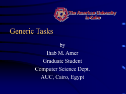 Generic Tasks - Computer Science and Engineering Department