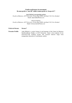 Gender preferences in assessment:Do men prefer a `one