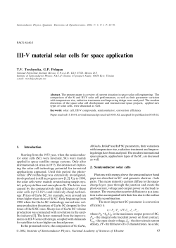 III-V material solar cells for space application