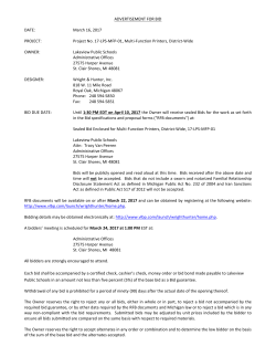 ADVERTISEMENT FOR BID DATE