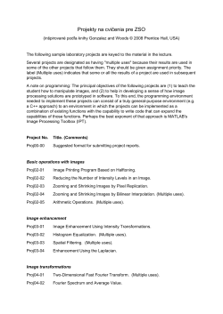 Projekty na cvičenia pre ZSO (in&scaron;pirovan&eacute; podľa knihy Gonzalez