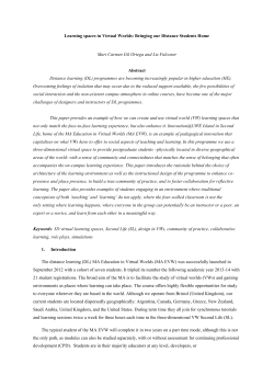 Learning Spaces in Virtual Worlds