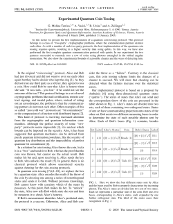 Experimental Quantum Coin Tossing