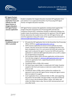 Application process for SVP students