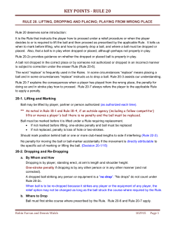 Key Points &ndash; Rule 20