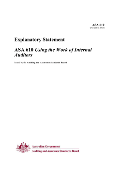 Explanatory Statement ASA 610 Using the Work of Internal Auditors