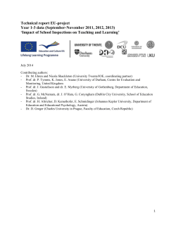 Impact of School Inspections on Teaching and Learning