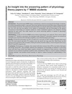 An Insight into the answering pattern of physiology theory papers by