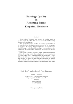Earnings Quality in Restating Firms