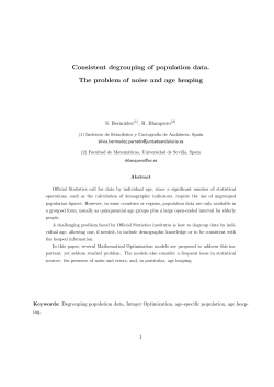 Consistent degrouping of population data. The problem of noise and