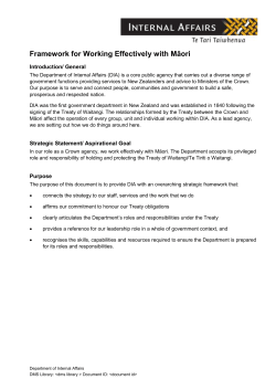 Strategic Framework for Working Effectively with Māori