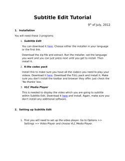 Subtitle Edit Tutorial