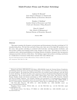 Multi Product Firms and Product Switching