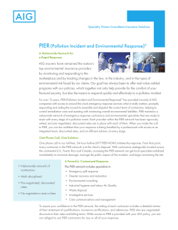 PIER(Pollution Incident and Environmental Response)