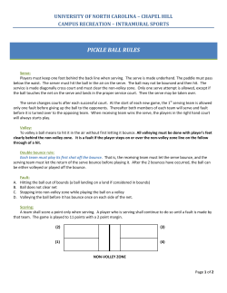 Pickle Ball rules - UNC Campus Rec - UNC
