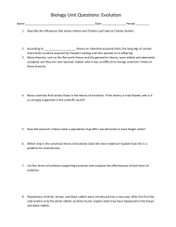 Evolution Unit Questions