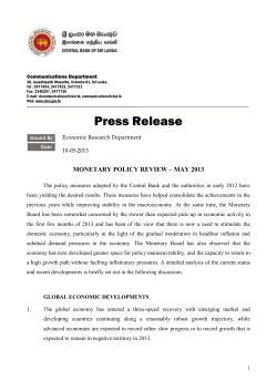 Monetary Policy Review May 2013
