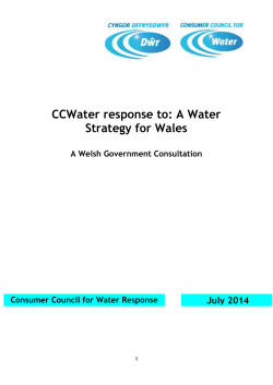 CCWater response to: A Water Strategy for Wales