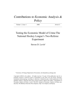 Testing the Economic Model of Crime:The National Hockey