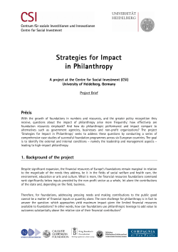 Strategies for Impact in Philanthropy - CSI Heidelberg