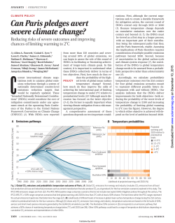 Can Paris pledges avert severe climate change?