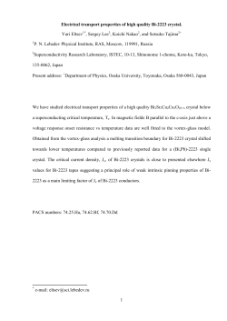 1 Electrical transport properties of high quality Bi-2223