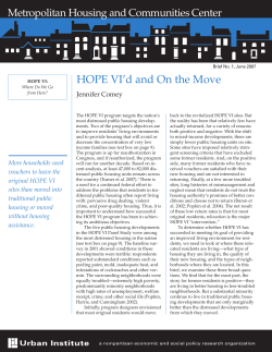 HOPE VI`d and On the Move