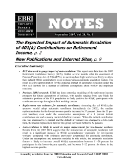 The Expected Impact of Automatic Escalation of 401(k)