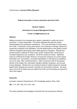 Forthcoming in Journal of Wine Research Radical innovation in
