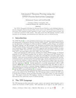 Automated Theorem Proving using the TPTP Process