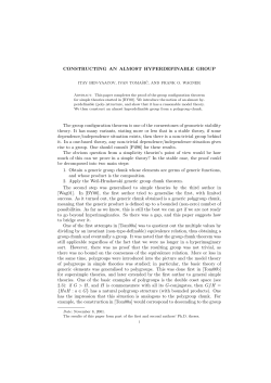 CONSTRUCTING AN ALMOST HYPERDEFINABLE GROUP The