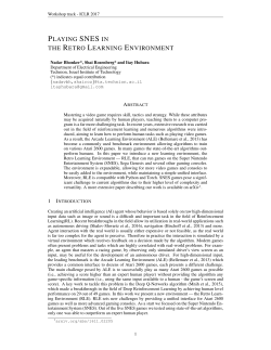 playing snes in the retro learning environment