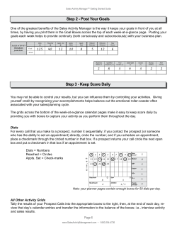 Step 2 - Post Your Goals Step 3 - Keep Score Daily