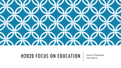 H2020 Focus on education - Inquiry based learning and Creativity in
