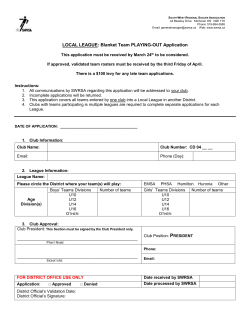LOCAL LEAGUE: Blanket Team PLAYING-OUT Application