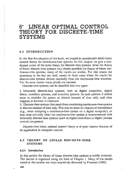 6% linear optimal control theory for discrete