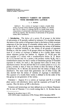a product variety of groups with distributive lattice 53