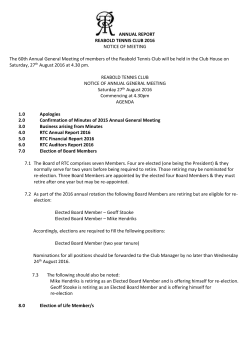 RTC Annual Report - Reabold Tennis Club
