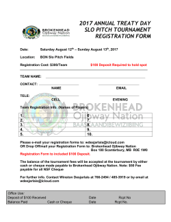 2017 annual treaty day slo pitch tournament registration form
