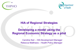 HIA on regional strategies &ndash; developing a model
