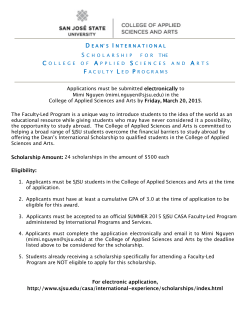 Applications must be submitted to Mimi Nguyen (mimi.nguyen@sjsu