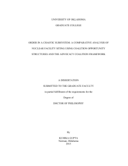 Chapter 4: Coalition Opportunity Structures and the