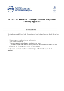 ICTP/IAEA Sandwich Fellowship Application