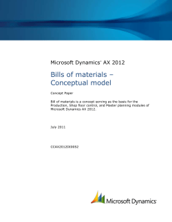 Bills of materials * Conceptual model