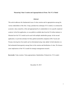 1 Measuring Value Creation and Appropriation in Firms