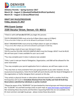 PPA Event Center 2105 Decatur Street, Denver, CO. 80211