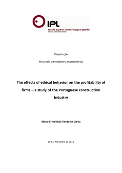 The effects of ethical behavior on the profitability of firms - IC