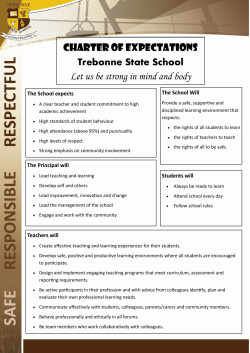 Charter of Expectations Trebonne State School Let us be strong in