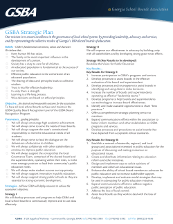 GSBA Strategic Plan - Georgia School Boards Association